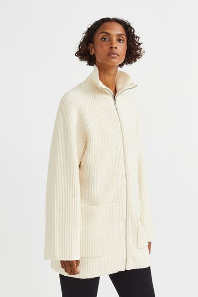 Жіночий светр на блискавці Н&М (10048) XL Молочний  10048 фото