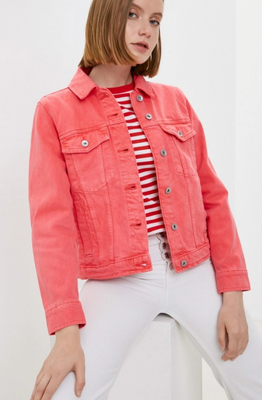 Жіноча джинсова куртка М&S (56029) S Рожева 56029 фото