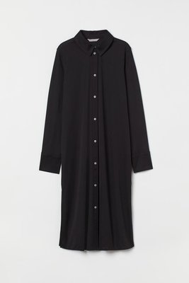 Женское длинное платье рубашка H&M (10249) 34 Черное 10249 фото