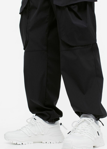 Чоловічі нейлонові штани Relaxed Fit H&M (55992) S Чорні 55992 фото