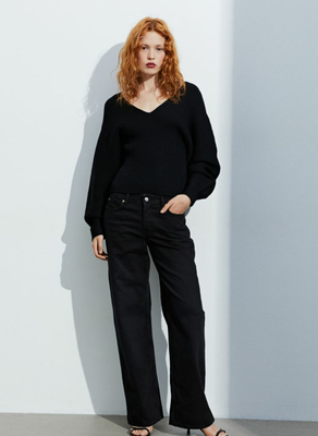 Жіночі джинси Wide Regular H&M (56183) W38 Чорні 56183 фото