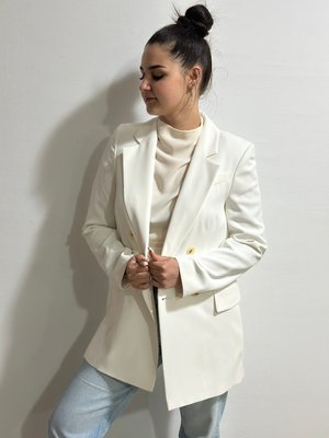 Жіночий двобортний піджак Н&М (56962) XS Білий  56962 фото