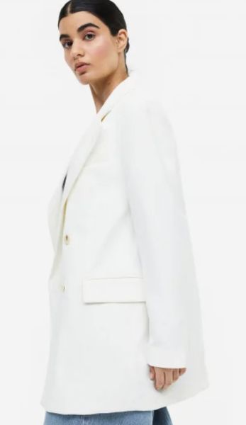 Жіночий двобортний піджак Н&М (56962) XS Білий  56962 фото