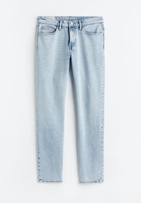 Чоловічі прямі звичайні джинси Н&М (56873) W34 L32 Світло-синій 56873 фото