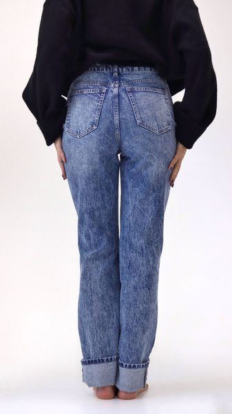 Жіночі прямі джинси висока талія Н&М (10254) W34 Сині 10254 фото
