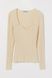 Жіночий трикотажний светр в рубчик H&M (10205) S Бежевий 10205 фото 1
