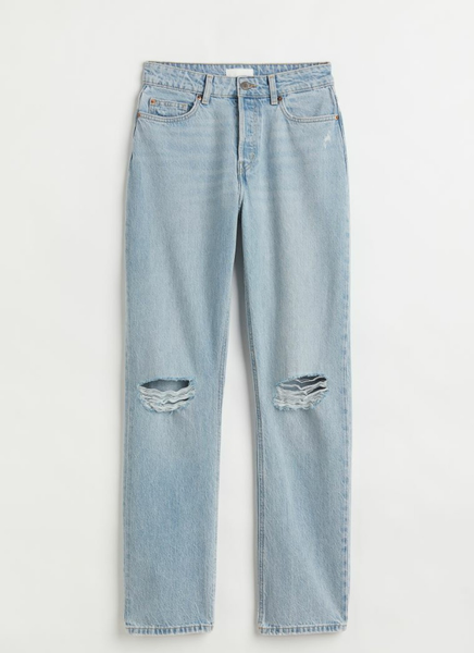 Жіночі джинси з прямою завишеною талією в стилі 90-х (55607) W42 Блакитні 55607 фото