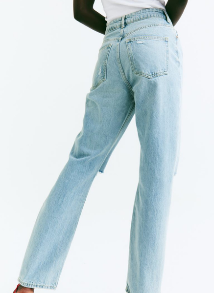 Жіночі джинси з прямою завишеною талією в стилі 90-х (55607) W42 Блакитні 55607 фото