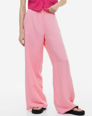 Жіночі лляні штани Н&М (55995) S Рожеві 55995 фото