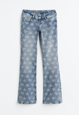 Женские джинсы клеш с принтом H&М (10040) W32 Синие 10040 фото