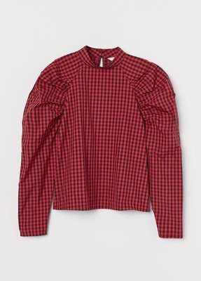 Женская блуза в клетку H&M (10190) S Красная 10190 фото
