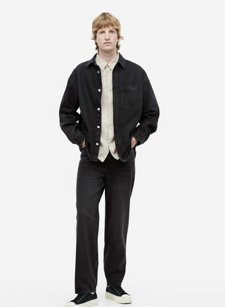 Чоловіча джинсова сорочка Н&М (56501) S Чорна 56501 фото