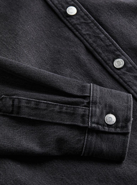 Чоловіча джинсова сорочка Н&М (56501) S Чорна 56501 фото