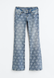 Жіночі джинси кльош з принтом H&М (10040) W32 Сині 10040 фото 1