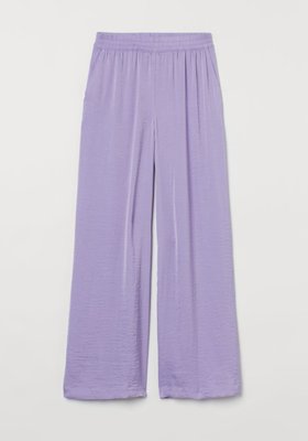 Жіночі атласні штани Н&М (57110) S Фіолетові 57110 фото
