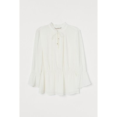Жіноча шифонова блуза H&M (10192) XL Біла 10192 фото