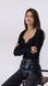 Жіночий трикотажний светр в рубчик H&M (10208) XS Чорний 10208 фото 2