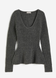 Жіночий приталений светр з вирізом Н&М (56328) XS Сірий 56328 фото 3