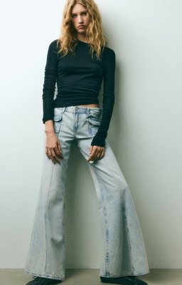 Женские джинсы Wide Regular H&M (56812) W34 Голубые 56812 фото