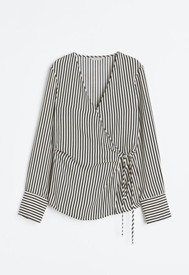 Женская блузка на завязку H&M (73229) XS Чёрная 73229 фото