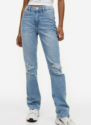 Жіночі джинси Straight regular waist Н&М (55637) W36 Сині 55637 фото