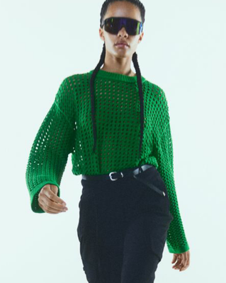 Женский ажурный свитер Н&М (56132) XS Зеленый 56132 фото