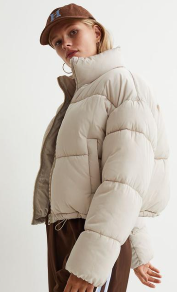 Жіноча стьобана куртка Н&М (10007) M Світло-бежева 10007 фото