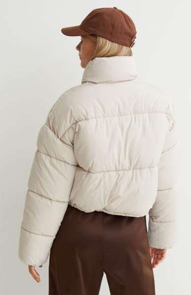 Жіноча стьобана куртка Н&М (10007) M Світло-бежева 10007 фото