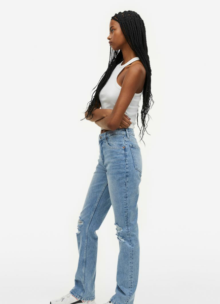 Жіночі джинси Straight regular waist Н&М (55637) W36 Сині 55637 фото