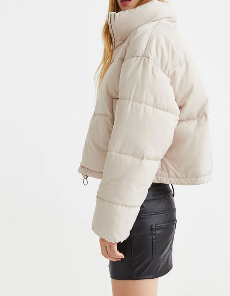 Женская стеганная куртка Н&М (10007) M Светло-бежевая 10007 фото