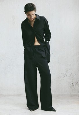 Жіночі стрейч-штани з лляної суміші Н&М (57113) L Чорні 57113 фото