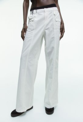 Жіночі полотняні штани карго Н&М (56799) XS Білі 56799 фото
