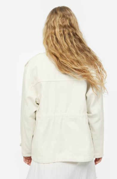 Жіноча куртка джинсова з поясом H&M (55622) XS Біла 55622 фото