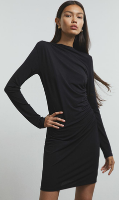 Жіноча трикотажна сукня зі зборками Н&М (56544) XS Чорна 56544 фото