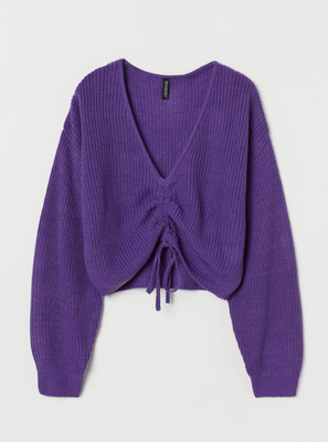Вязаный женский свитер H&M (56331) XS Фиолетовый 56331 фото