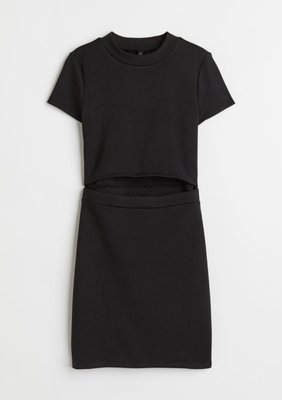 Жіноча трикотажна сукня з розрізом Н&М (56687) XS Чорна 56687 фото