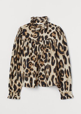 Женская леопардовая рубашка H&M (10215) L Коричневая 10215 фото