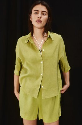 Жіноча лляна сорочка Н&М (56941) S Зелена 56941_ фото