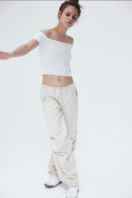 Жіночі штани-парашути Н&М (56800) XS Світло-бежеві 56800 фото