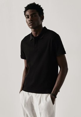 Чоловіча футболка Polo Slim fit H&M (56842) S Чорна 56842 фото