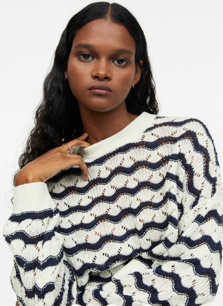 Жіночий ажурний светр Н&М (56134) XS Молочний 56134 фото