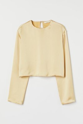 Женская атласная блузка H&M (10217) S Бежевая 10217 фото