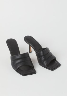 Женские босоножки слипоны на каблуке Н&М (80010) 37 Черные 80010 фото