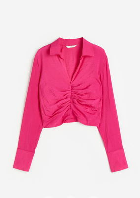 Женская блуза с воротником H&M (73737) S Розовая 73737 фото