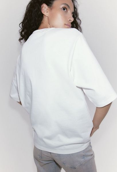 Жіноча футболка оверсайз з принтом Н&М (56987) S Біла 56987 фото
