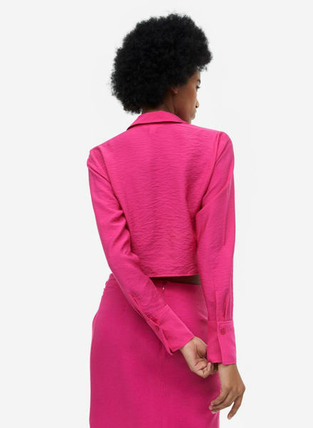 Жіноча блуза з коміром Н&M (73737) S Рожева 73737 фото