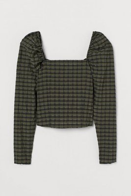 Женская блуза шотландка H&M (10191) S Зеленая 10191 фото