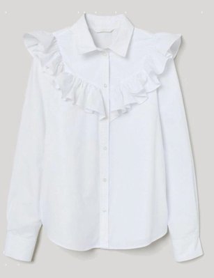 Жіноча сорочка з воланами Н&М (56700) L Біла 56700_ фото