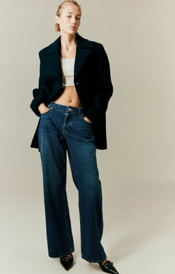 Женские джинсы Wide Regular waist H&M (56270) W34 Темно-синие 56270 фото