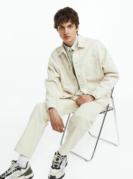 Чоловіча джинсова куртка Relaxed fit H&M (55623) S Біла 55623 фото